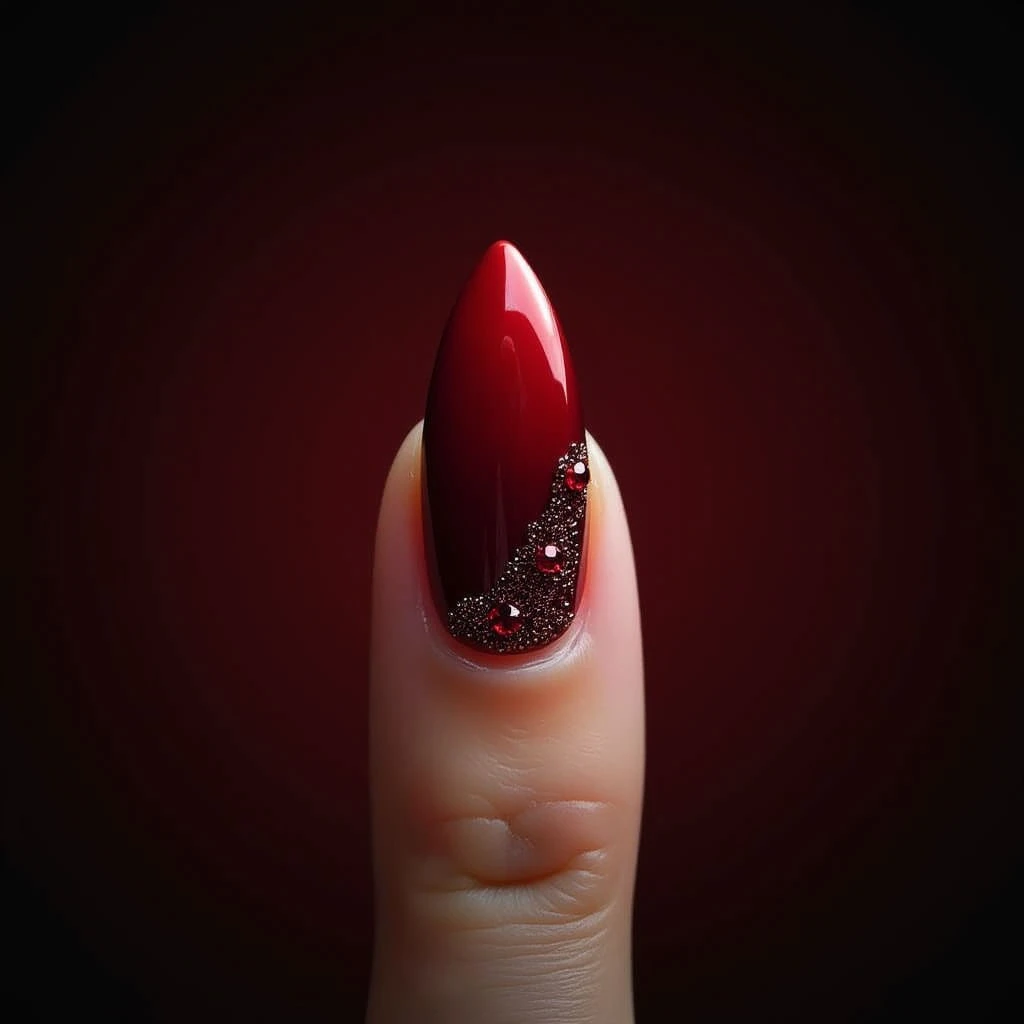 Red Chrome Aura Nails: A Gothic Caviar Dream ✨