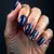 Midnight Blue Cube Edge Nails: A Fall Abstract Tattoo Style Look