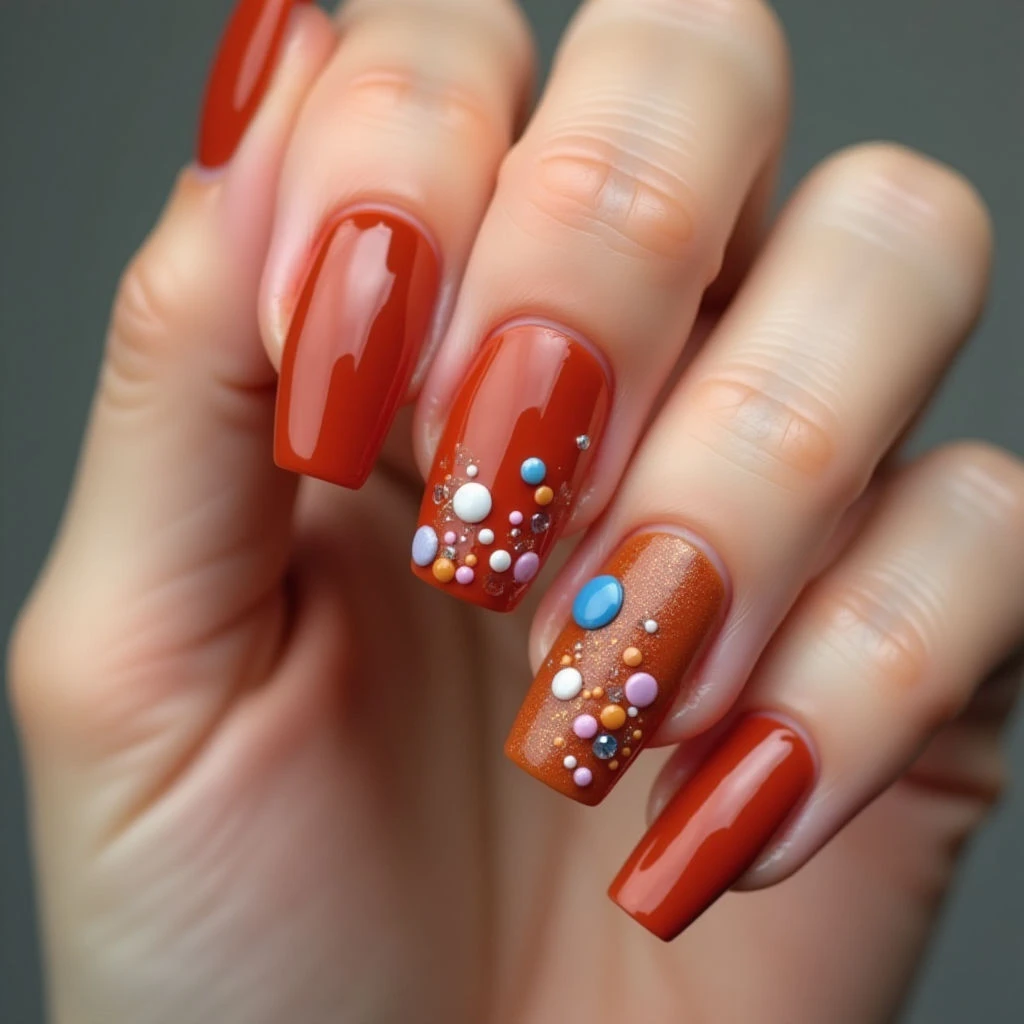 Cinnamon Swirls: Abstract Ocean Wave Nails for Spring 2025 ✨