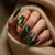 Olive Green Fur Effect Nails: A Fall Abstract Design