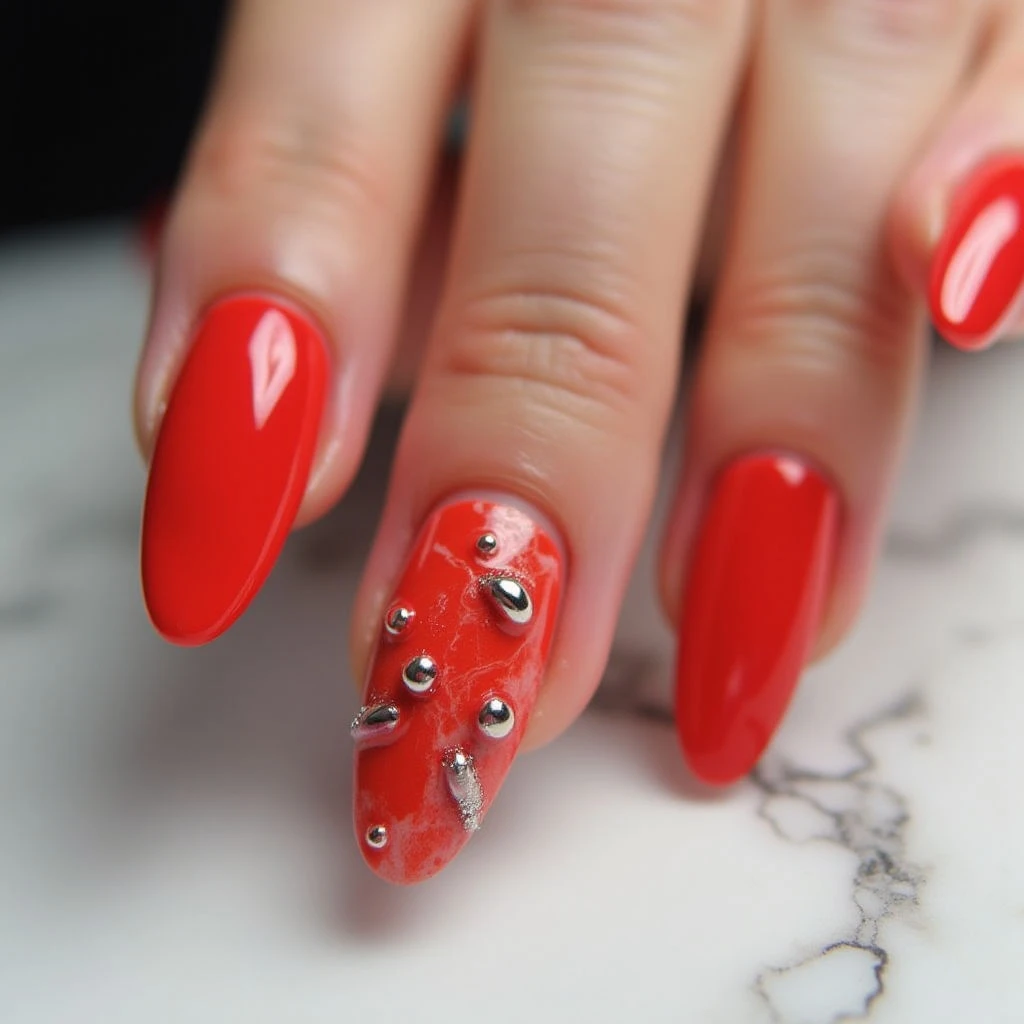 The Meaning of a Single Black Fingernail + Red Chrome Design