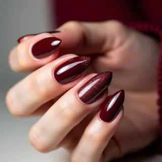 Luxurious Burgundy Shimmer Toes for Winter