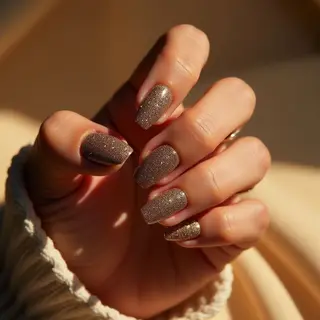 2025 Nail Colors: Golden Galaxy Oval Nails for Fall