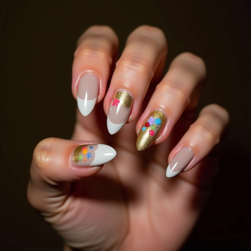 Golden Abstract Nails for Warm Undertones | Fall 2024