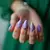 Lavender Arrowhead Nails for Your Dark Green Dress