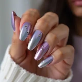 Mermaid Chrome Spring Toe Nails for Dark Skin Tones