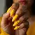 Mustard Yellow Moon Nails for Tan Skin: Cyberpunk Aesthetic