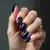 Navy Blue Textured Nail Art for Warm Skin Tones