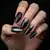 Velvet Silver Chrome Nails: Trendy Fall Oval Designs
