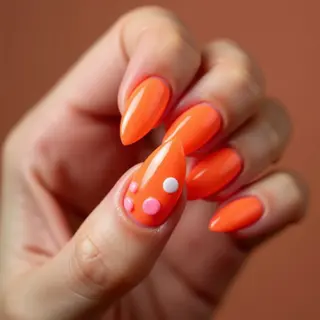 Sunny Orange Moon Nails: A Spring Stone Aesthetic