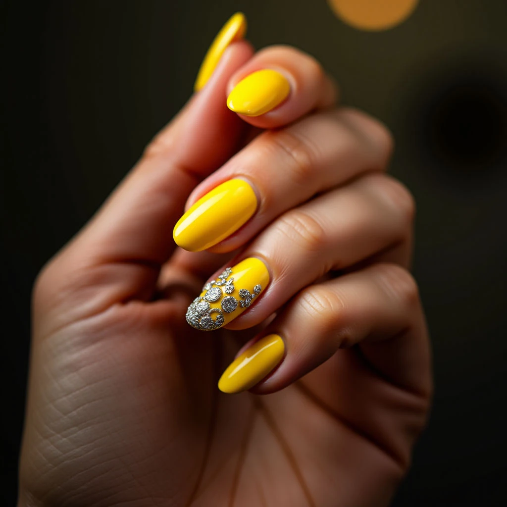 Emerald Green Dress? Try These Stunning Yellow Nails!