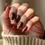 Brown Splatter Paint Nails for Spring 2025