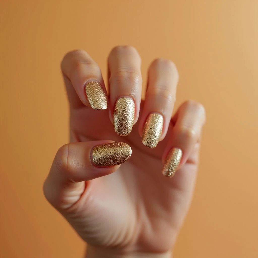 Radiant Gold Stiletto Nails for Warm Skin Tones