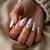 Iridescent Pearl Winter Nails for Dark Skin Tones