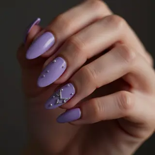 Purple Arrowhead Nails for Dark Skin Tones | Spring Aesthetic