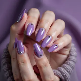 Anime Winter Nails: Purple Chrome Oval Designs 2025