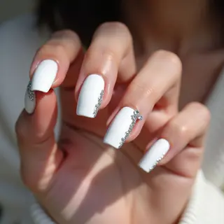 Velvet Matte White Chrome Nails for September | Aesthetic Vibes