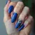 Royal Blue Velvet 3D Christmas Nails for Short, Round Nails