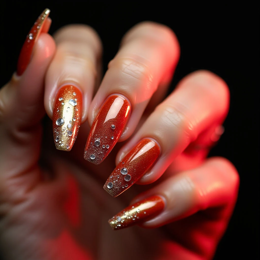 Spring '25 Chili Pepper Shattered Glass Nails (Clean Girl)