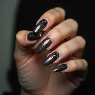 Short Black French Tip Nails: Stiletto Chic for Winter!