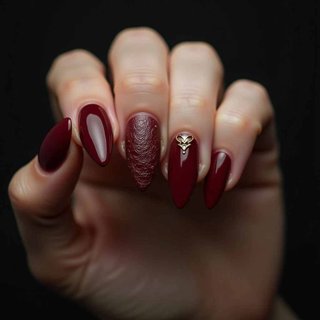Brown Leather Heart Nails: A Fall Statement!