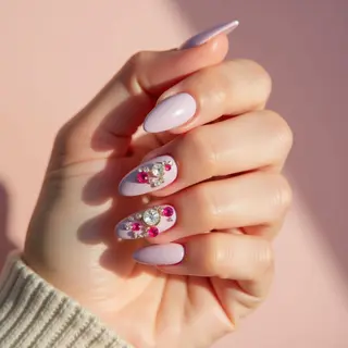 Elegant Maroon & Pastel Spring Nails: A Challenging Design