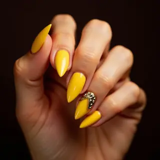 Radiant Fall Nails: Lemon Yellow 3D Arrowhead Design (2025)