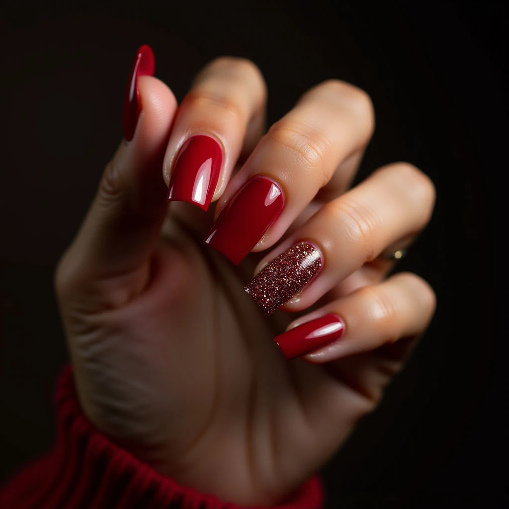 Toe Nail Colors 2025: Long Red Geometric Fall Designs