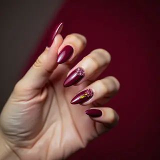 Spring 2025 Toe Nail Colors: Goth Stiletto Maroon Magic!
