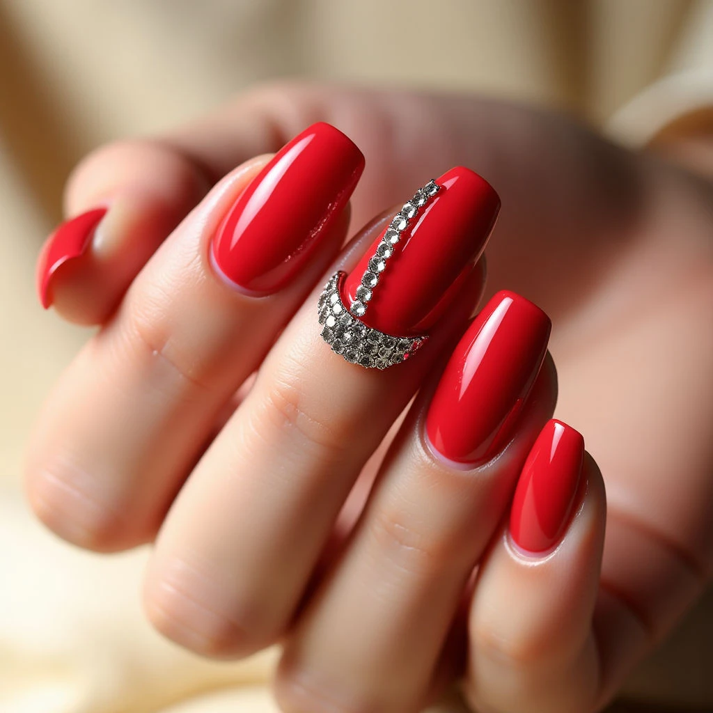 Neutral OPI French Manicure with Crystal Accents