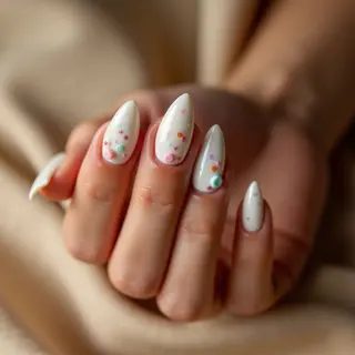 Pearly White Arrowhead Toe Nails: Summer 2025 Trend