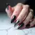 Anime Winter Nails: Goth Chrome Stiletto Caviar Design