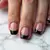 Short Square Black French Tip Nails - Moon Shape Inspiration