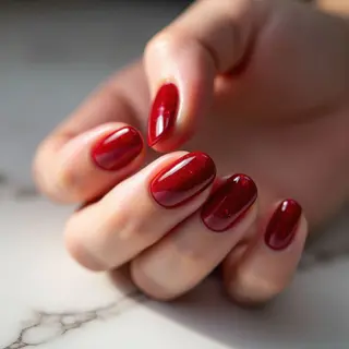Cherry Red Speckled Nails for Spring | Simple & Stunning