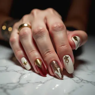 Short Moon Nails: Spicy Tribal Fall Design